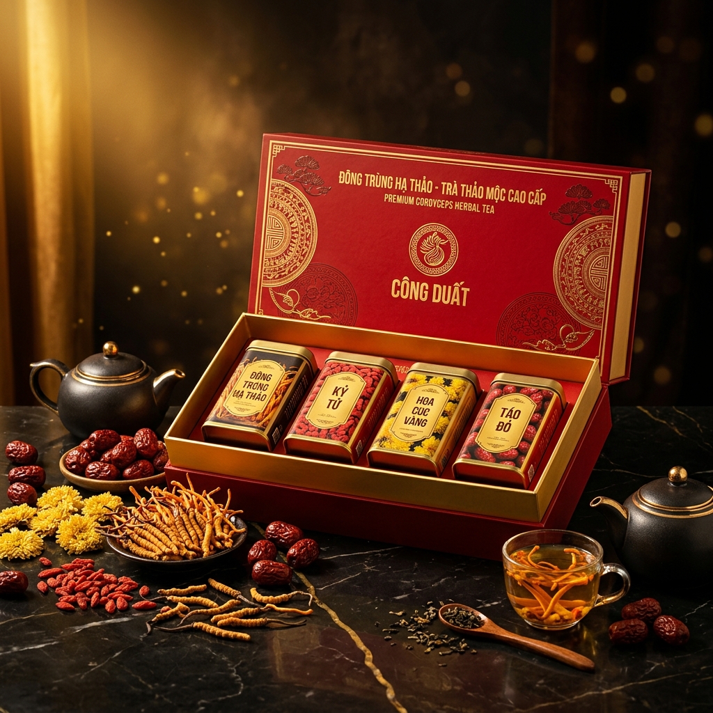 Bộ quà tặng Đông Trùng Hạ Thảo ANATRA cao cấp